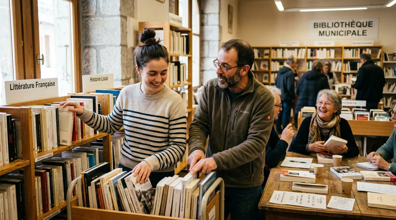 Bénévole animant un atelier d'écriture et de lecture à Briançon